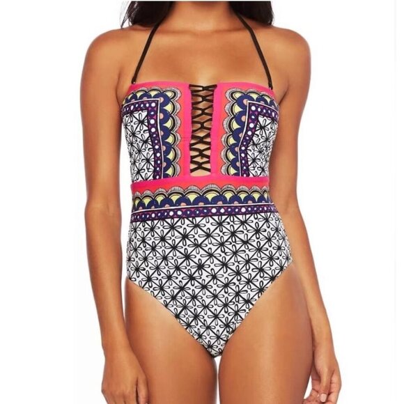 Trina Turk Tanzania Scarf Bandeau One Piece : Women’s Size 18W - Picture 1 of 7